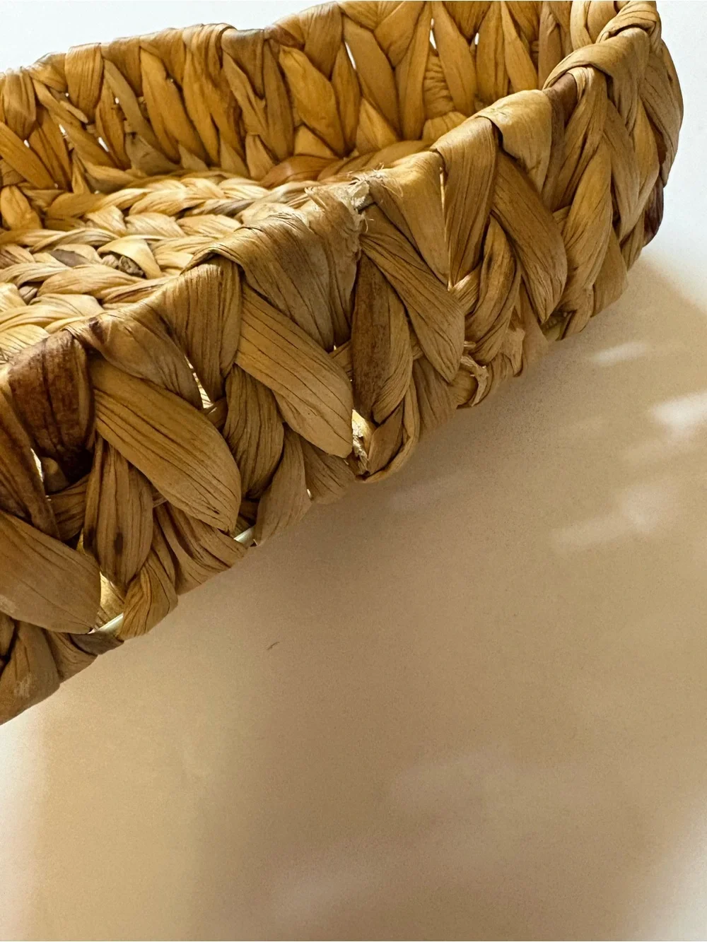Handwoven Heart-Shaped Decorative Basket - Natural Tan